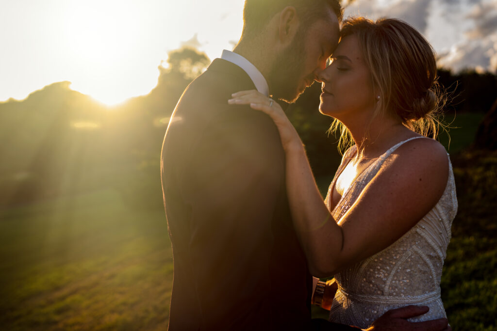 Foxtail Barns Wedding Photographer couple in dusk